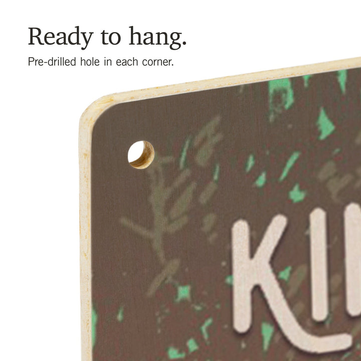 Kindness is Legendary, Bigfoot With Birds, Green, Wood Signs and Postcards Wood Lantern Press