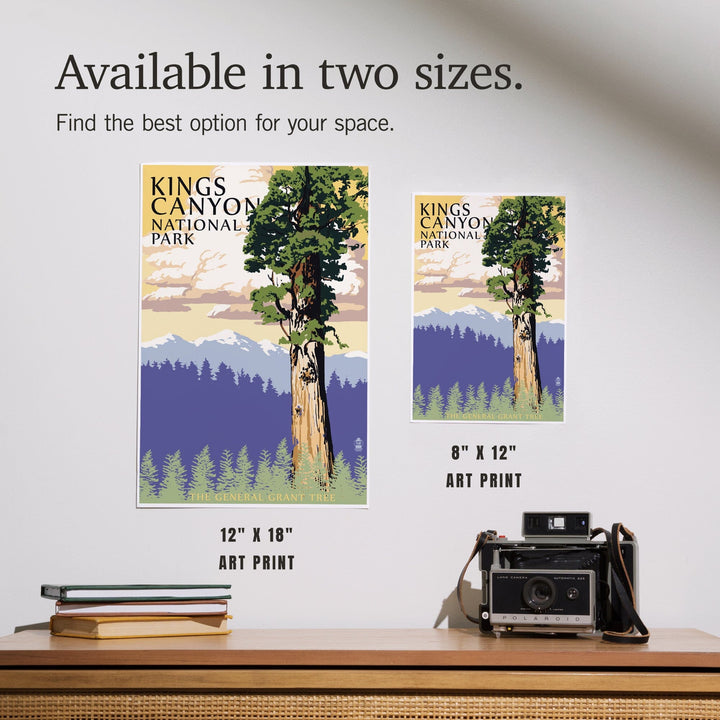 Kings Canyon National Park, California, General Grant Tree and Mountains, Art & Giclee Prints - Lantern Press