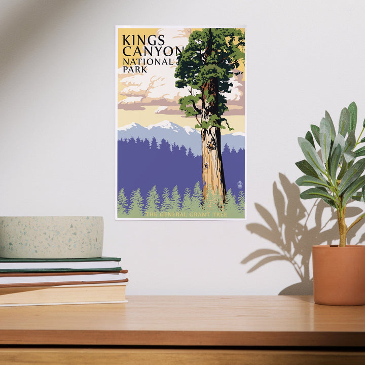 Kings Canyon National Park, California, General Grant Tree and Mountains, Art & Giclee Prints - Lantern Press