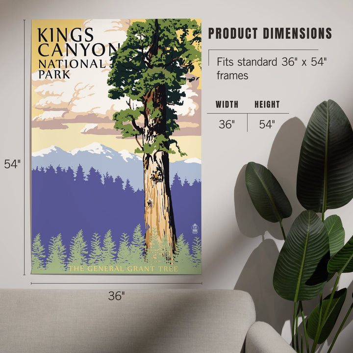 Kings Canyon National Park, California, General Grant Tree and Mountains, Art & Giclee Prints - Lantern Press