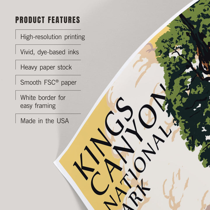 Kings Canyon National Park, California, General Grant Tree and Mountains, Art & Giclee Prints - Lantern Press