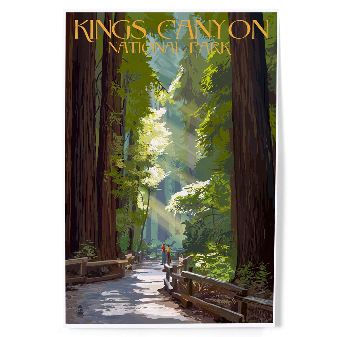 Kings Canyon National Park, California, Pathway and Hikers, Art & Giclee Prints - Lantern Press