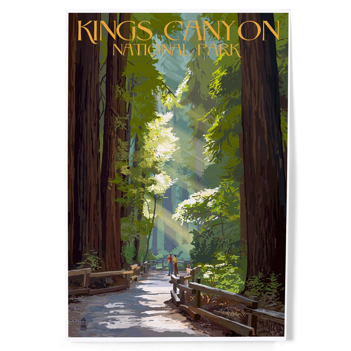 Kings Canyon National Park, California, Pathway and Hikers, Art & Giclee Prints - Lantern Press