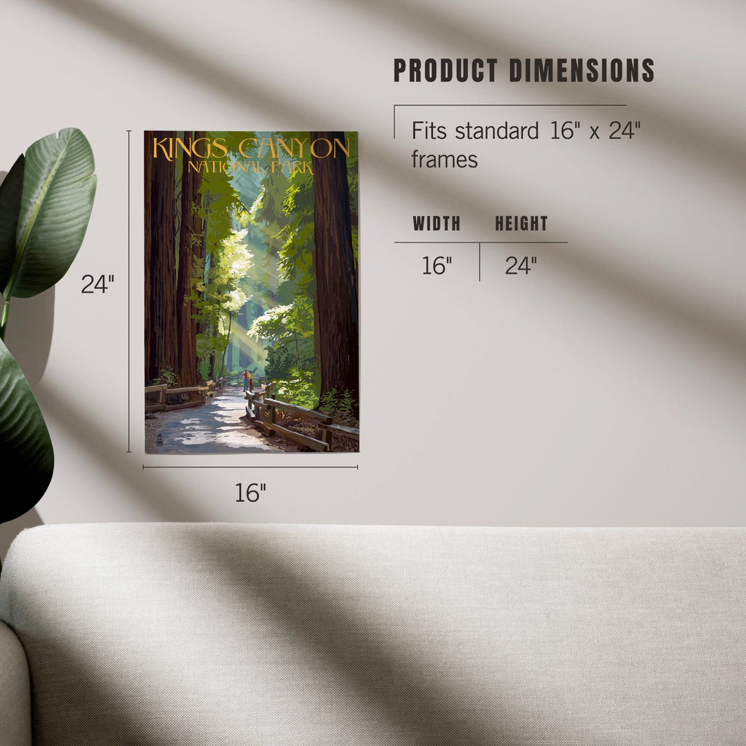 Kings Canyon National Park, California, Pathway and Hikers, Art & Giclee Prints - Lantern Press