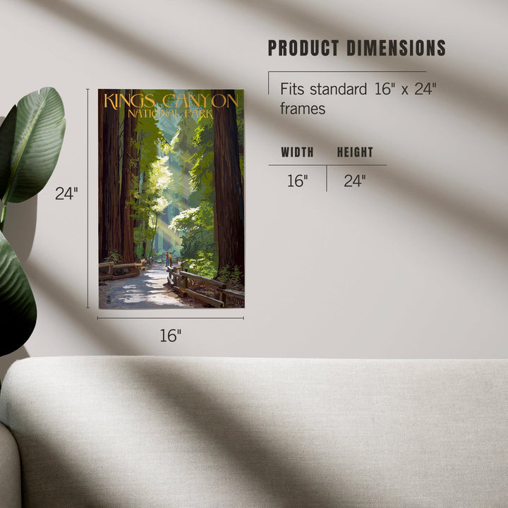 Kings Canyon National Park, California, Pathway and Hikers, Art & Giclee Prints - Lantern Press
