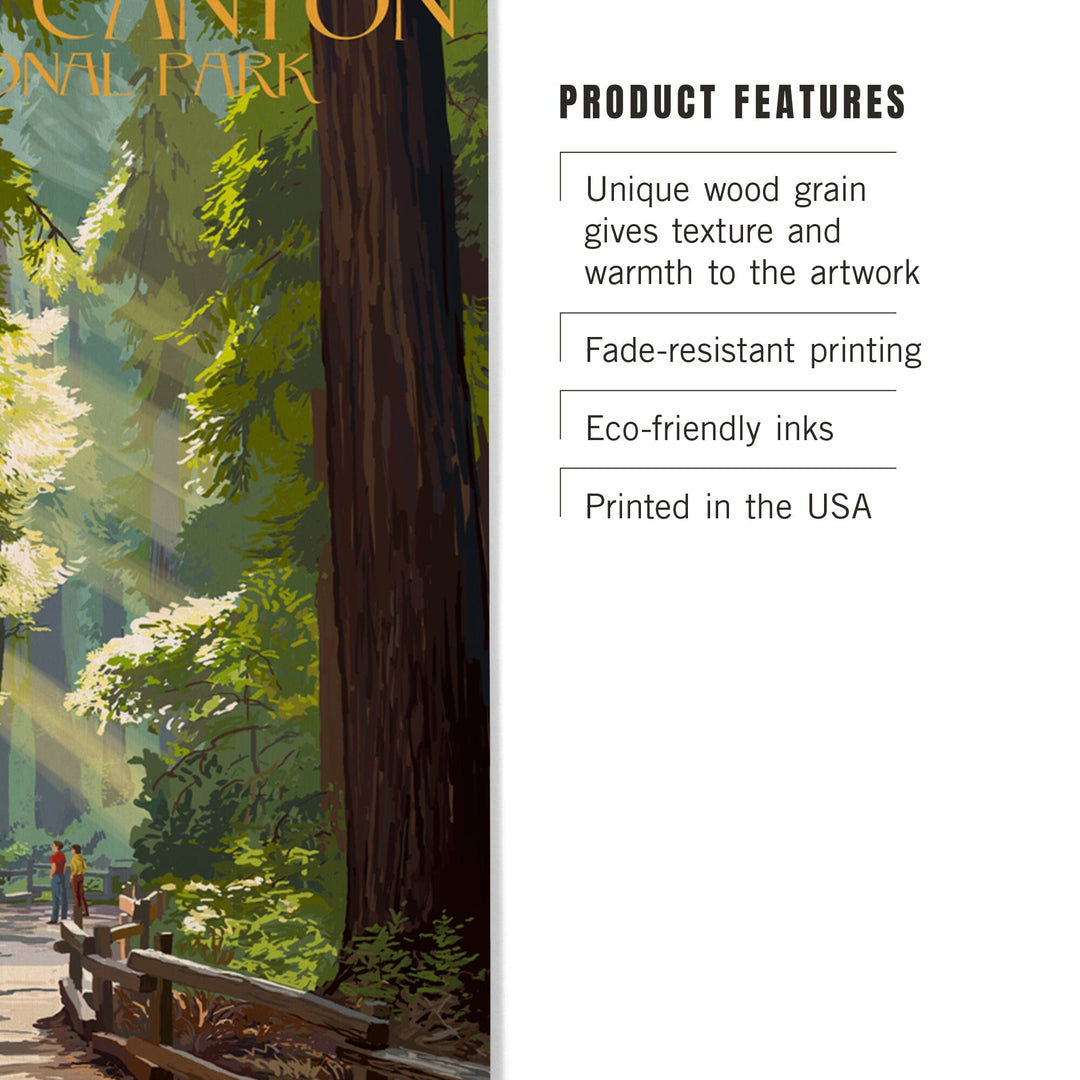 Kings Canyon National Park, California, Pathway & Hikers, Lantern Press Artwork, Wood Signs and Postcards - Lantern Press