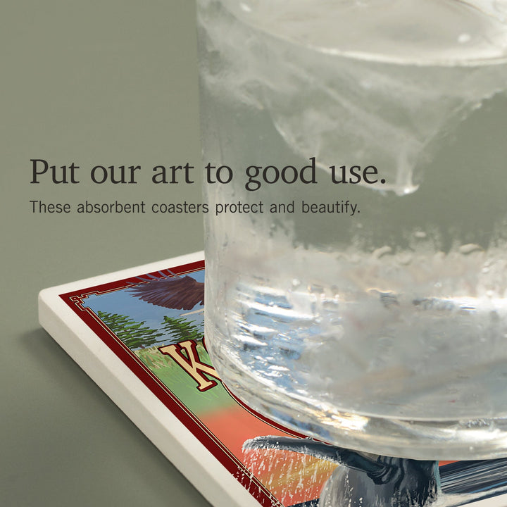 Kodiak Island, Alaska, Montage Views, Coasters Coasters Lantern Press