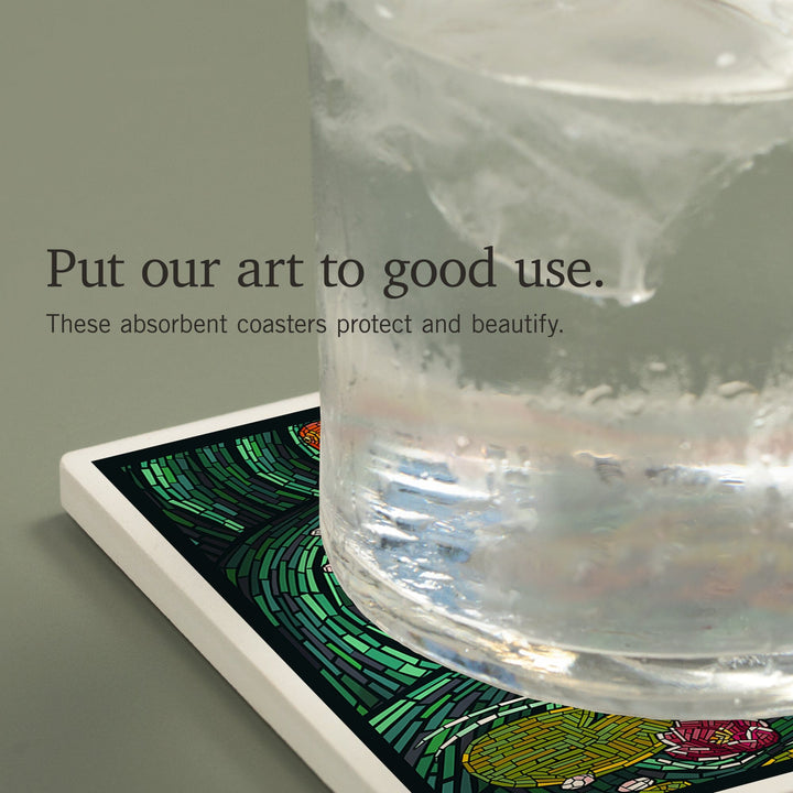 Koi, Paper Mosaic, Coasters Coasters Lantern Press