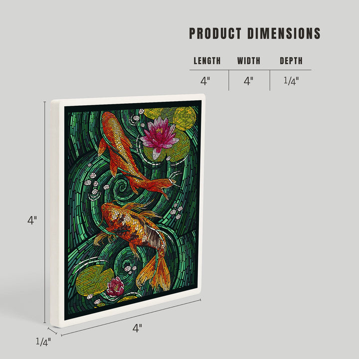 Koi, Paper Mosaic, Coasters Coasters Lantern Press