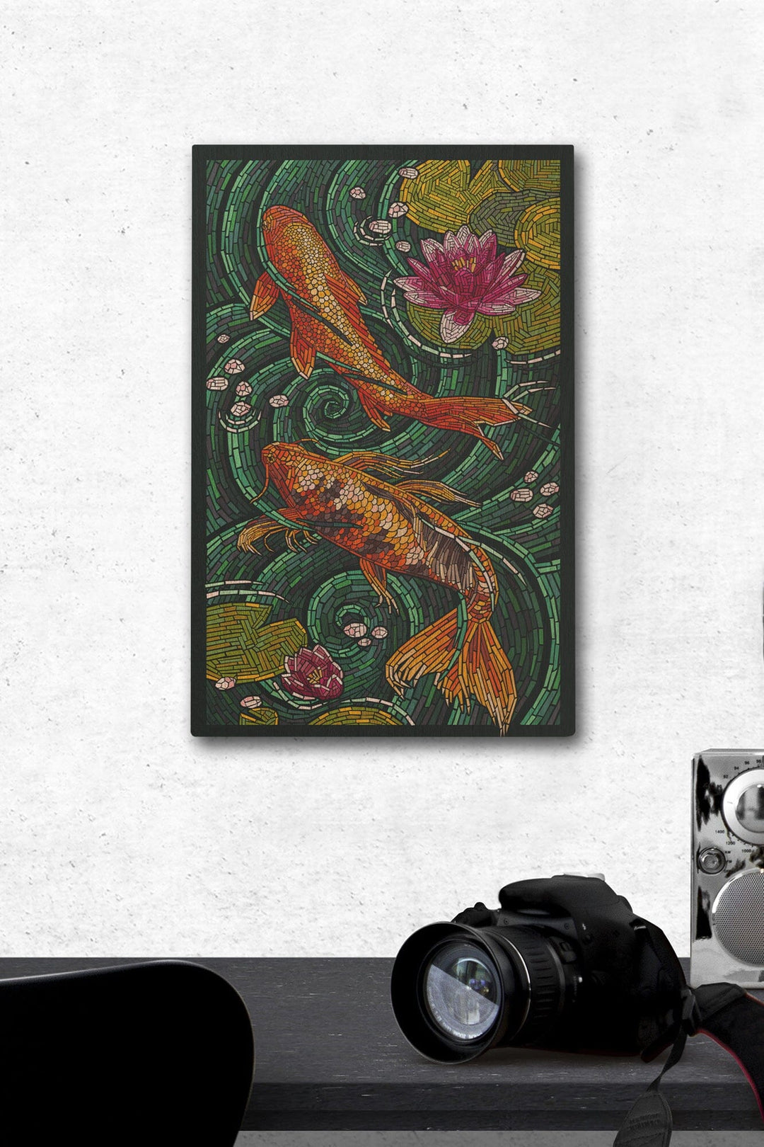 Koi, Paper Mosaic, Lantern Press Artwork, Wood Signs and Postcards - Lantern Press