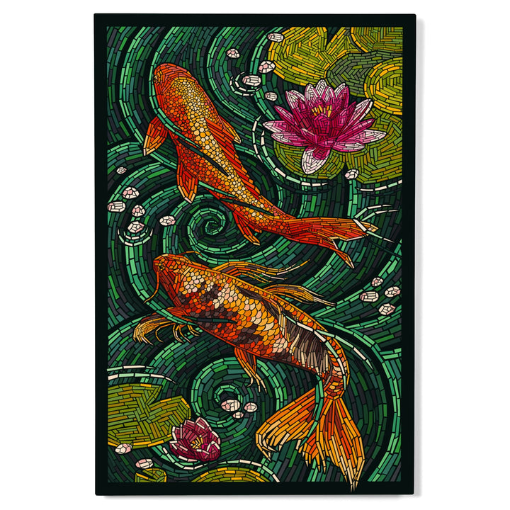 Koi, Paper Mosaic, Lantern Press Artwork, Wood Signs and Postcards - Lantern Press