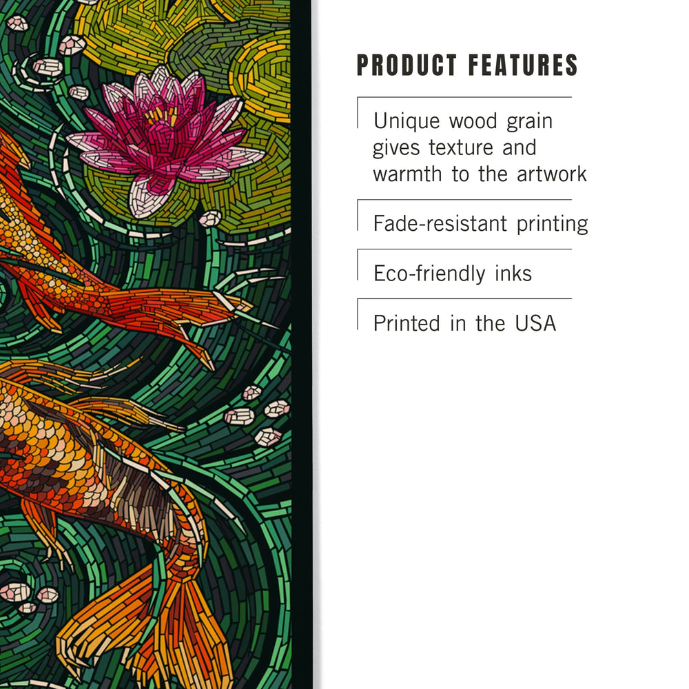 Koi, Paper Mosaic, Lantern Press Artwork, Wood Signs and Postcards - Lantern Press