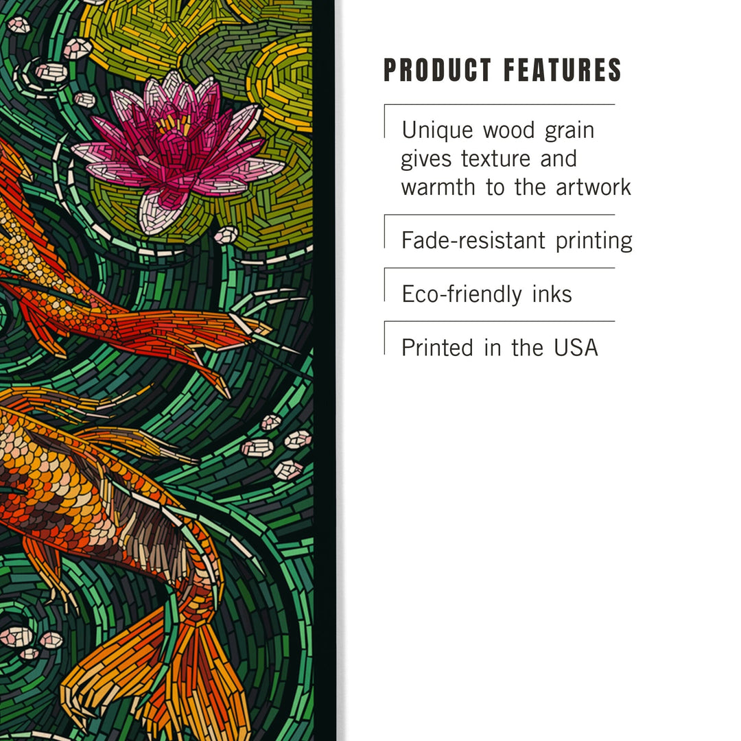 Koi, Paper Mosaic, Lantern Press Artwork, Wood Signs and Postcards - Lantern Press