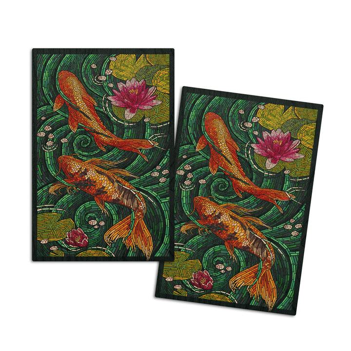 Koi, Paper Mosaic, Lantern Press Artwork, Wood Signs and Postcards - Lantern Press