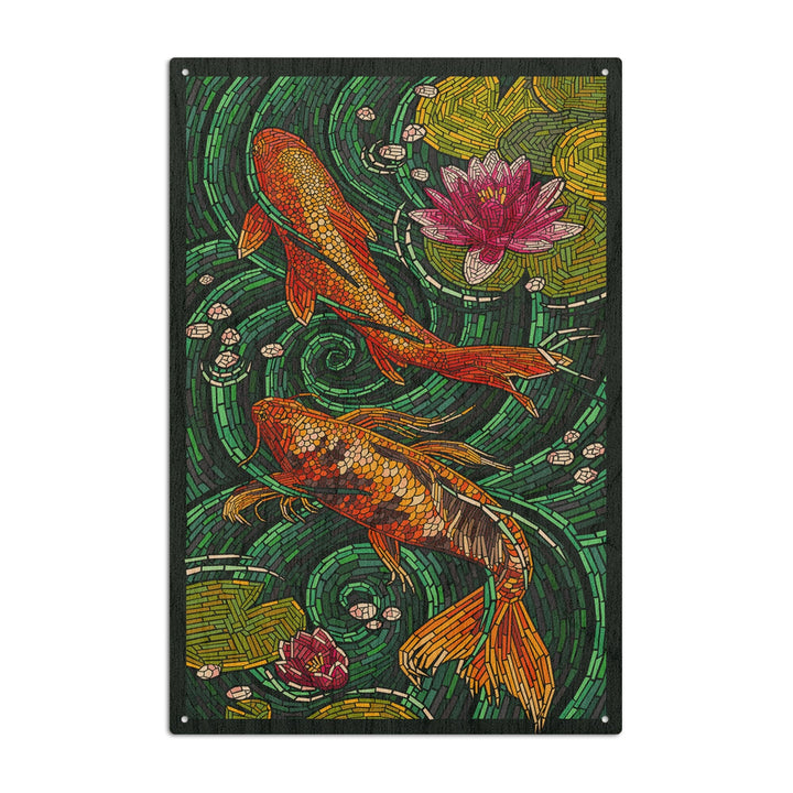 Koi, Paper Mosaic, Lantern Press Artwork, Wood Signs and Postcards - Lantern Press