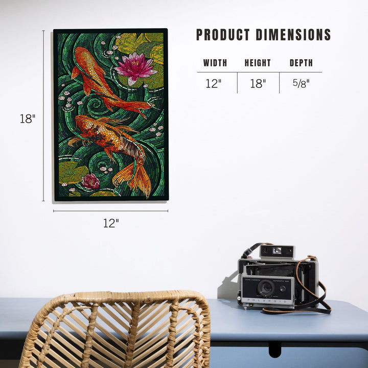 Koi, Paper Mosaic, Lantern Press Artwork, Wood Signs and Postcards - Lantern Press