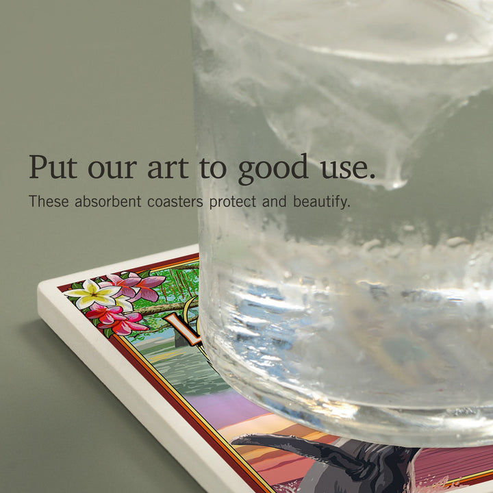 Lahaina, Maui, Hawaii, Town Scenes Montage, Coasters Coasters Lantern Press