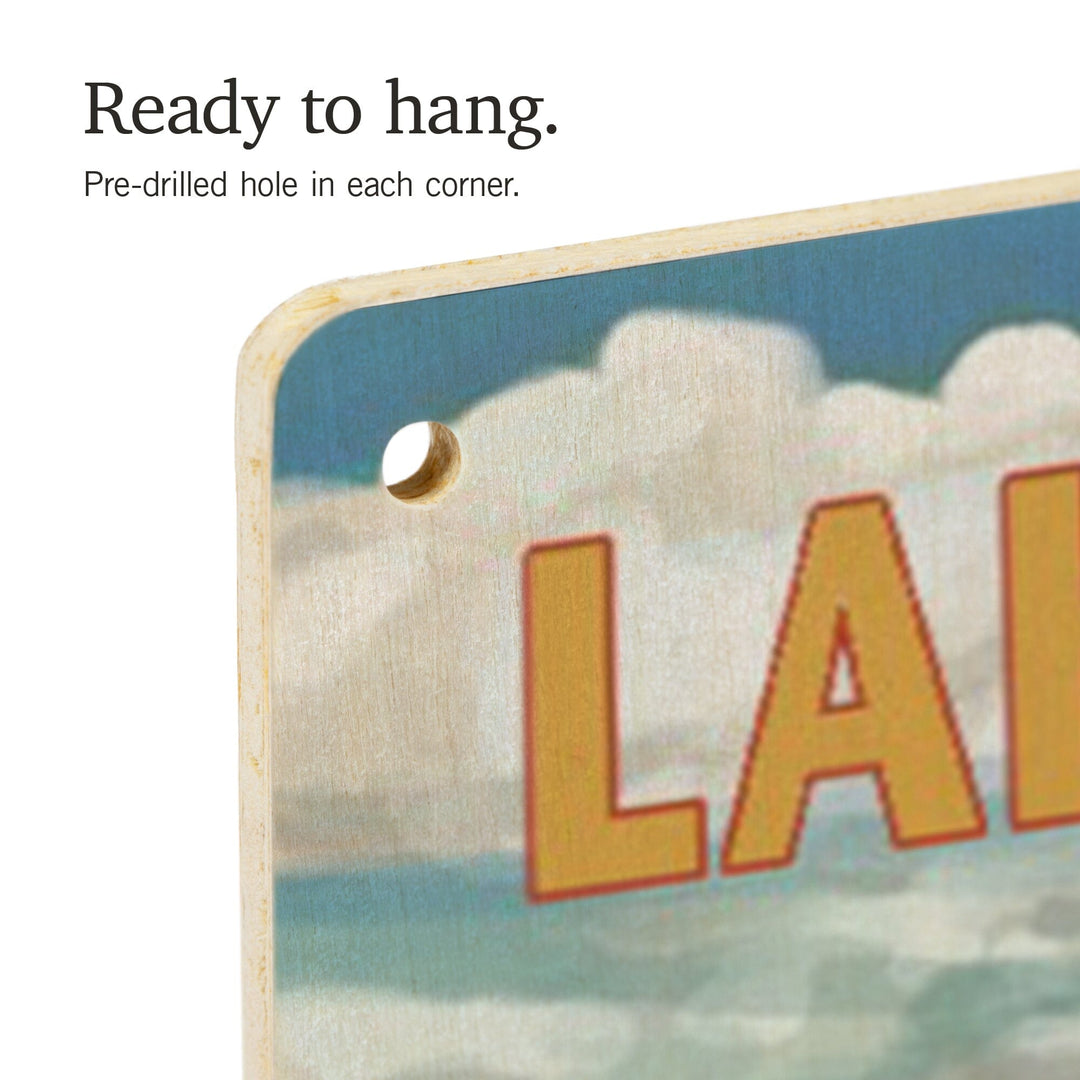 Lake Arrowhead, California, Camper Van, Lantern Press Artwork, Wood Signs and Postcards - Lantern Press
