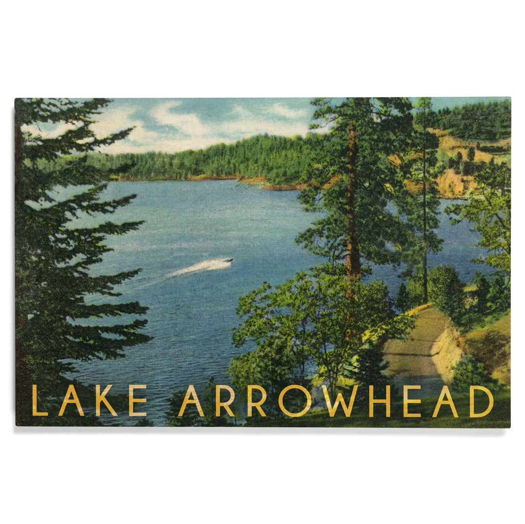 Lake Arrowhead, California, View towards the North Shore, Lantern Press Artwork, Wood Signs and Postcards - Lantern Press