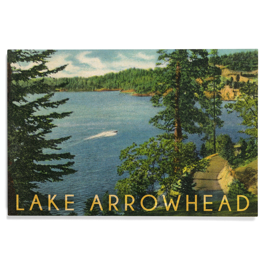 Lake Arrowhead, California, View towards the North Shore, Lantern Press Artwork, Wood Signs and Postcards - Lantern Press