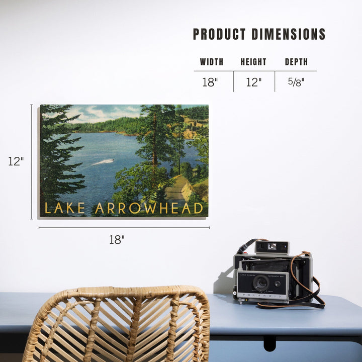 Lake Arrowhead, California, View towards the North Shore, Lantern Press Artwork, Wood Signs and Postcards - Lantern Press