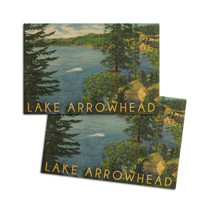 Lake Arrowhead, California, View towards the North Shore, Lantern Press Artwork, Wood Signs and Postcards - Lantern Press