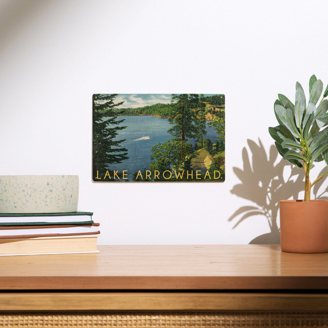 Lake Arrowhead, California, View towards the North Shore, Lantern Press Artwork, Wood Signs and Postcards - Lantern Press