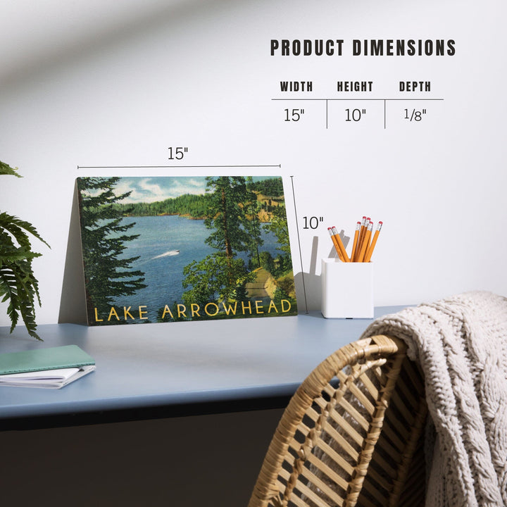 Lake Arrowhead, California, View towards the North Shore, Lantern Press Artwork, Wood Signs and Postcards - Lantern Press