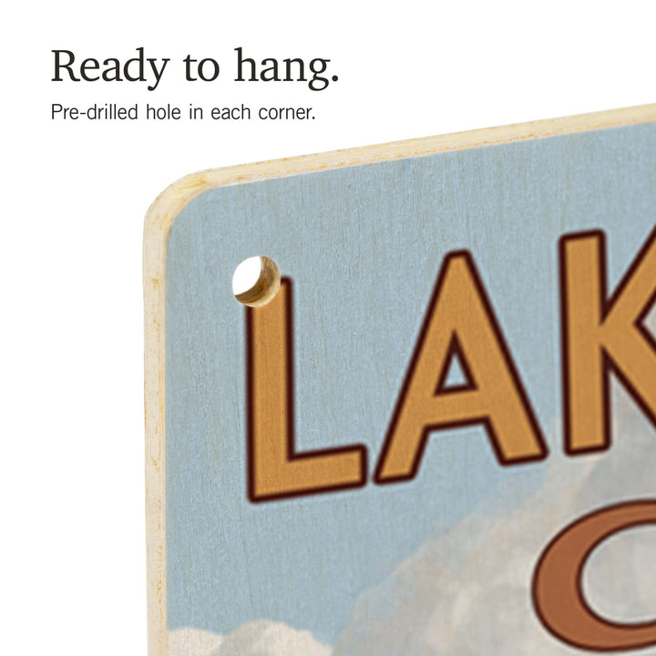 Lake Arrowhead, California, Water Skiing Scene, Lantern Press Artwork, Wood Signs and Postcards - Lantern Press