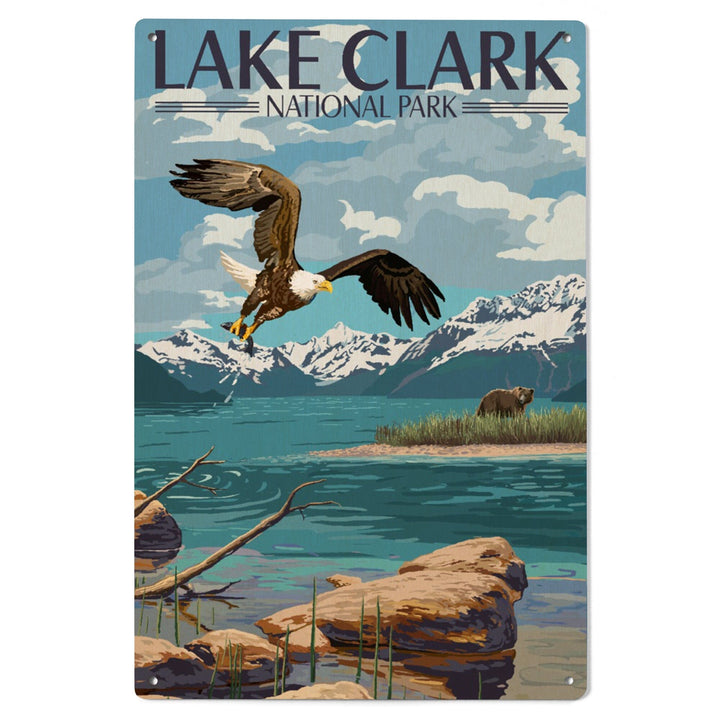 Lake Clark National Park, Alaska, Lake View, Lantern Press Artwork, Wood Signs and Postcards - Lantern Press