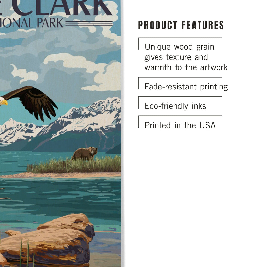 Lake Clark National Park, Alaska, Lake View, Lantern Press Artwork, Wood Signs and Postcards - Lantern Press