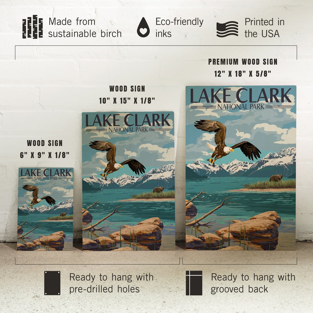 Lake Clark National Park, Alaska, Lake View, Lantern Press Artwork, Wood Signs and Postcards - Lantern Press