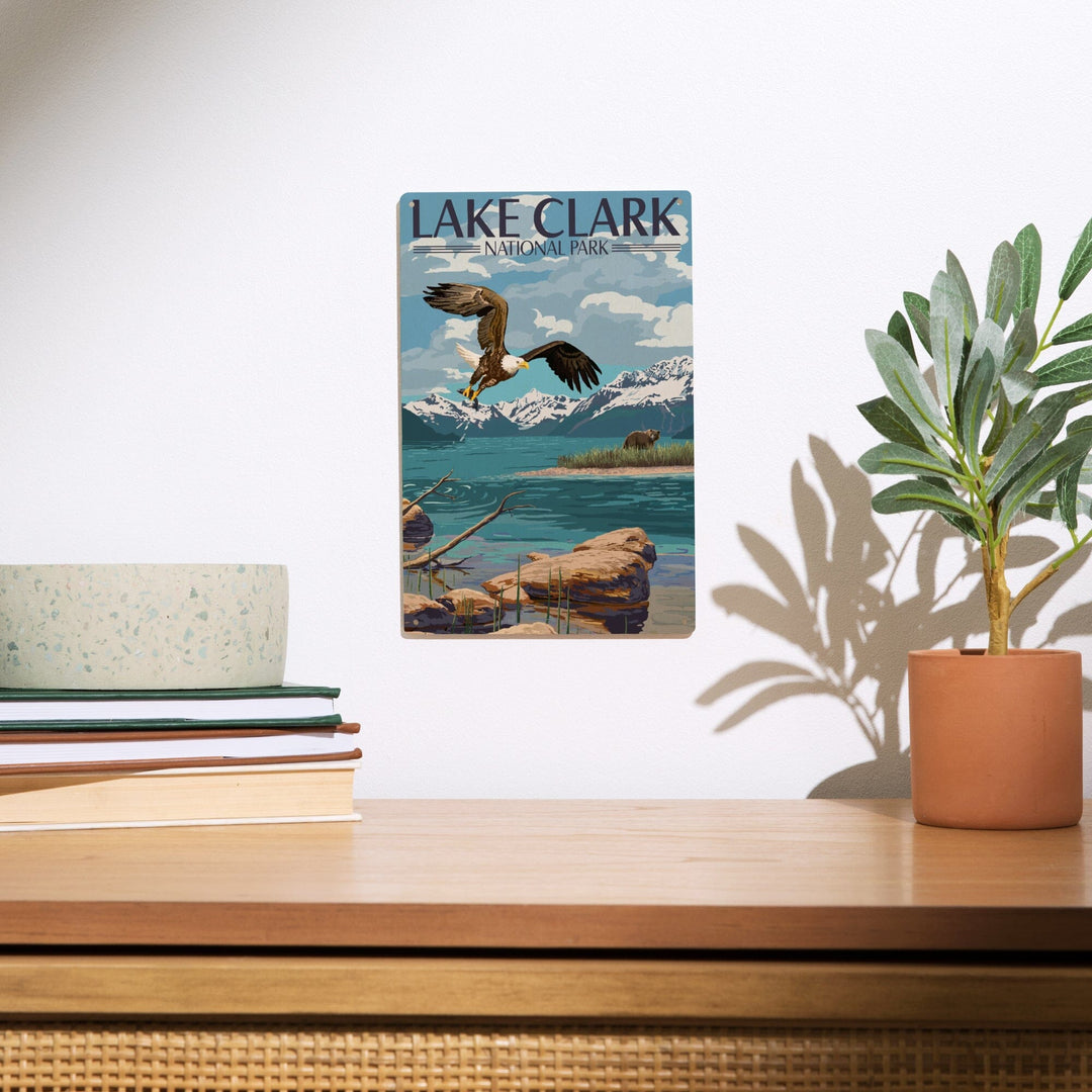 Lake Clark National Park, Alaska, Lake View, Lantern Press Artwork, Wood Signs and Postcards - Lantern Press