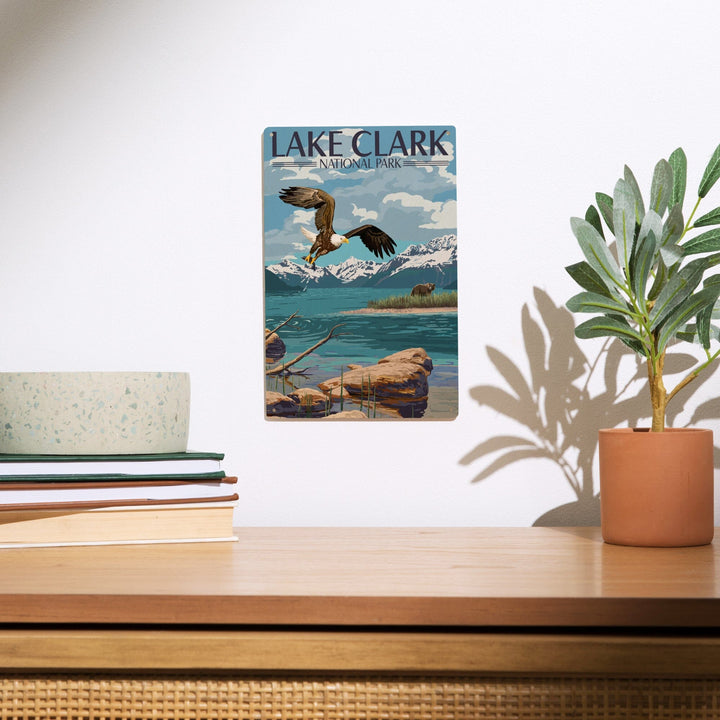 Lake Clark National Park, Alaska, Lake View, Lantern Press Artwork, Wood Signs and Postcards - Lantern Press
