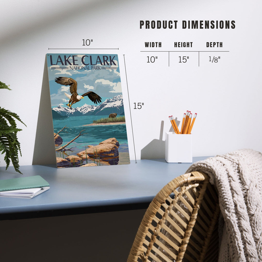 Lake Clark National Park, Alaska, Lake View, Lantern Press Artwork, Wood Signs and Postcards - Lantern Press