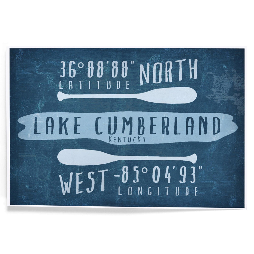 Lake Cumberland, Kentucky, Lake Essentials, Latitude and Longitude, Art & Giclee Prints - Lantern Press