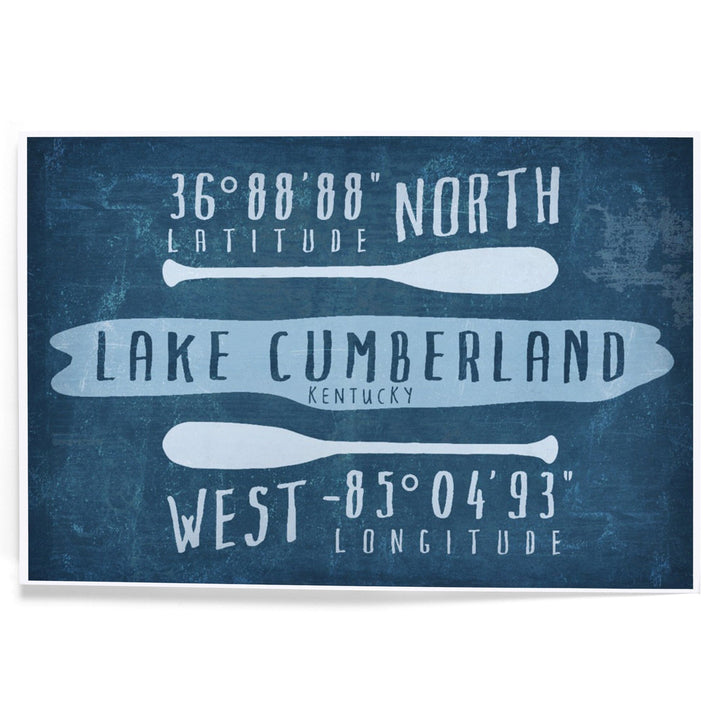 Lake Cumberland, Kentucky, Lake Essentials, Latitude and Longitude, Art & Giclee Prints - Lantern Press