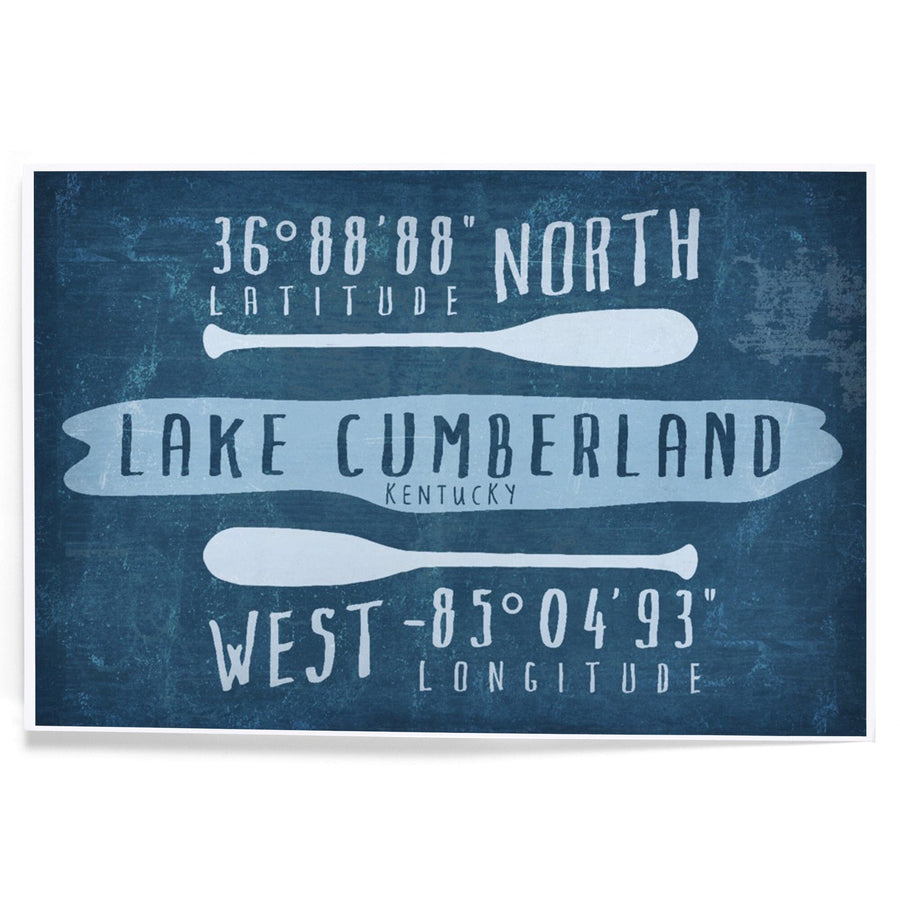 Lake Cumberland, Kentucky, Lake Essentials, Latitude and Longitude, Art & Giclee Prints - Lantern Press