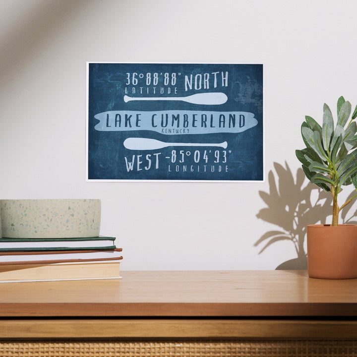 Lake Cumberland, Kentucky, Lake Essentials, Latitude and Longitude, Art & Giclee Prints - Lantern Press
