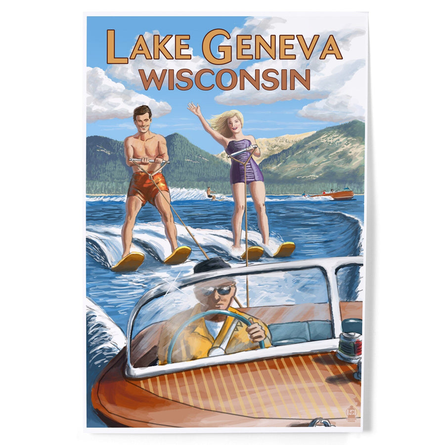 Lake Geneva, Wisconsin, Water Skiing Scene, Art & Giclee Prints - Lantern Press