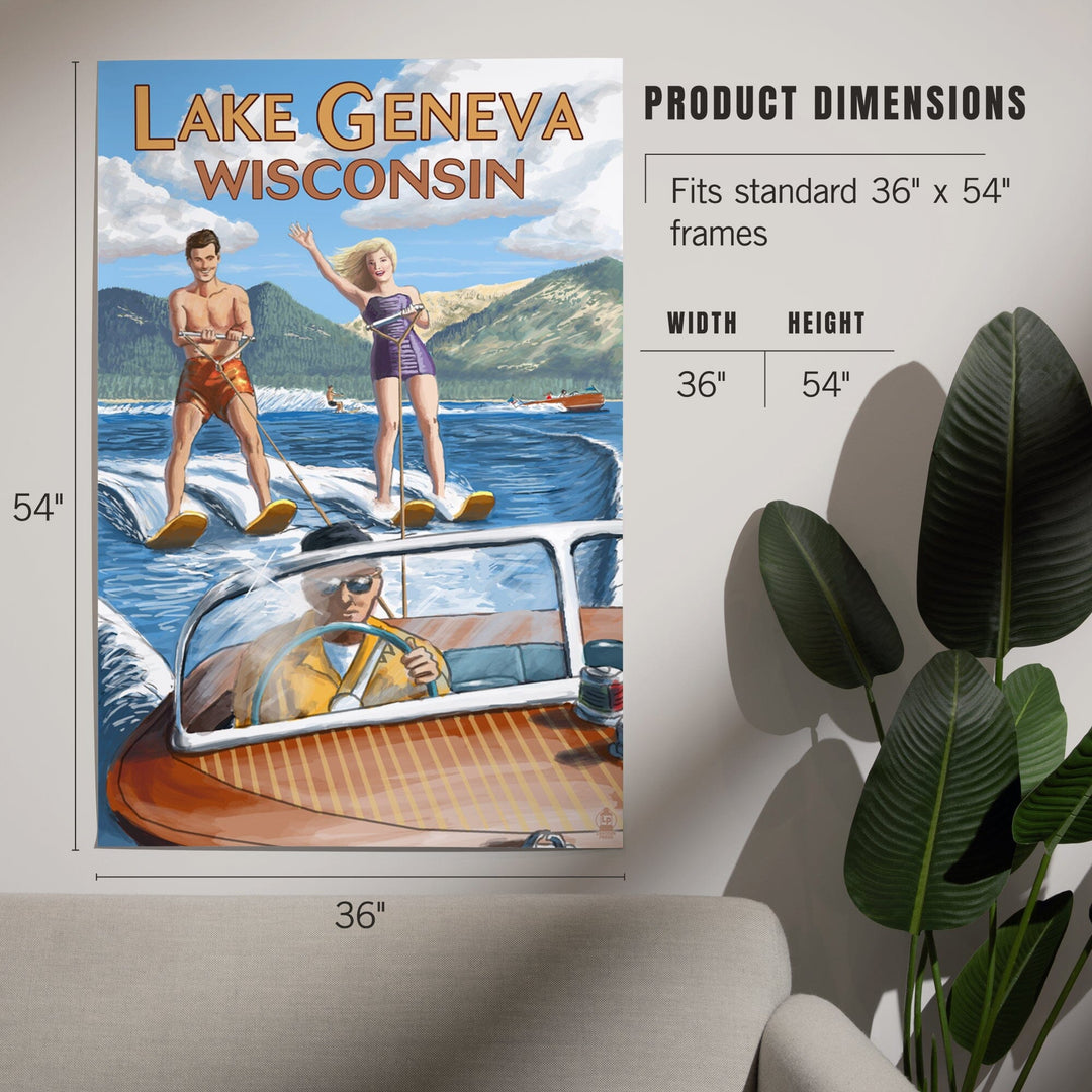 Lake Geneva, Wisconsin, Water Skiing Scene, Art & Giclee Prints - Lantern Press