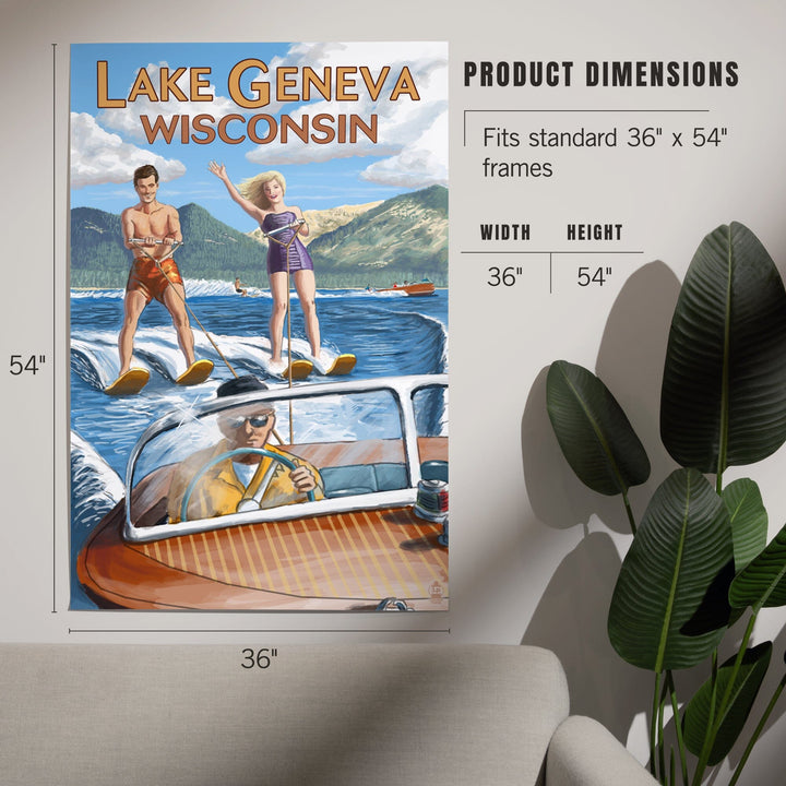Lake Geneva, Wisconsin, Water Skiing Scene, Art & Giclee Prints - Lantern Press