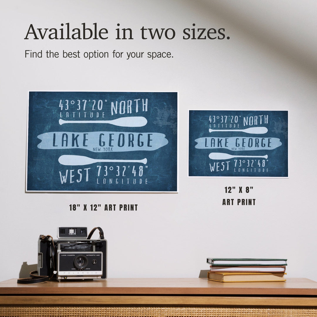 Lake George, New York, Lake Essentials, Latitude and Longitude, Art & Giclee Prints - Lantern Press