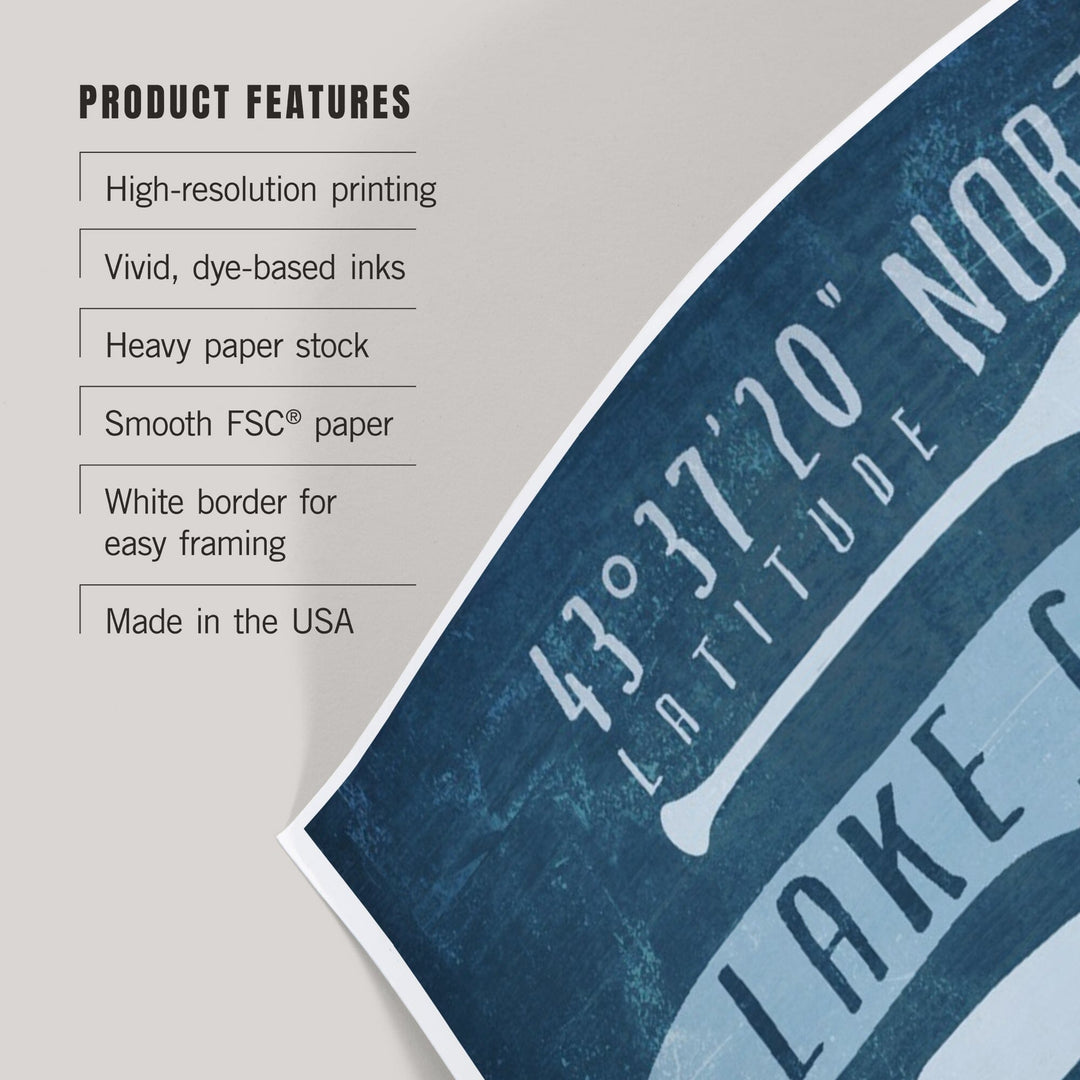 Lake George, New York, Lake Essentials, Latitude and Longitude, Art & Giclee Prints - Lantern Press