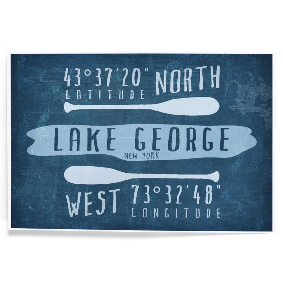 Lake George, New York, Lake Essentials, Latitude and Longitude, Art & Giclee Prints Art Lantern Press 