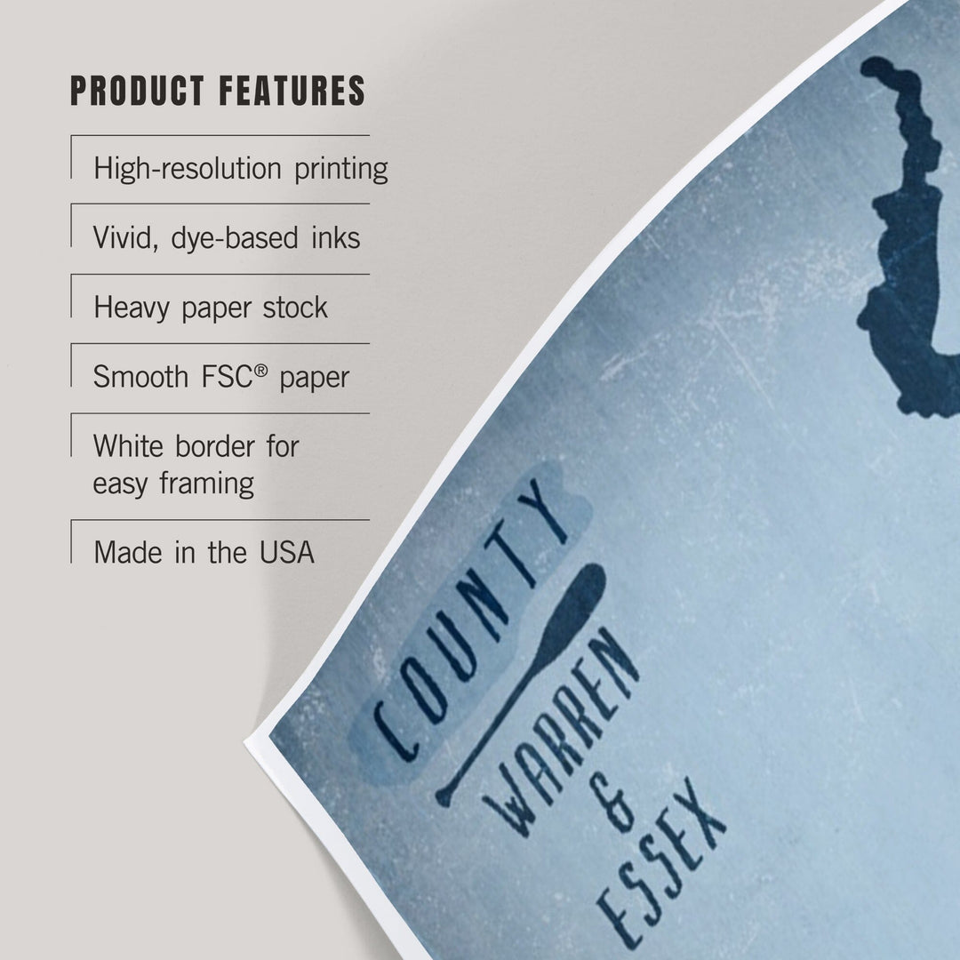 Lake George, New York, Lake Essentials, Shape, Acreage and County, Art & Giclee Prints - Lantern Press