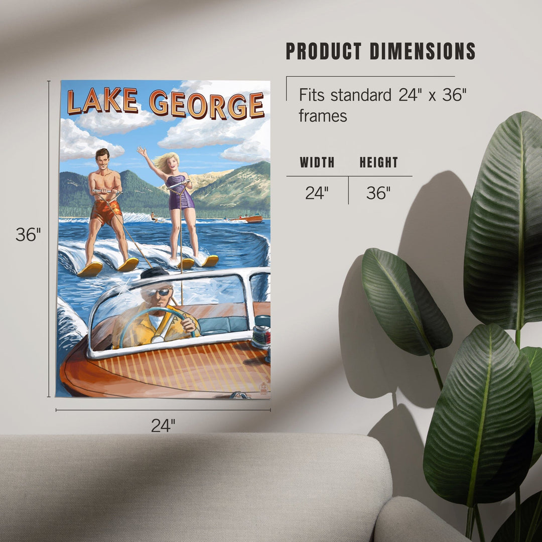 Lake George, New York, Water Skiing Scene, Art & Giclee Prints - Lantern Press