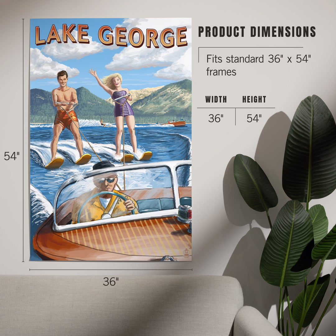 Lake George, New York, Water Skiing Scene, Art & Giclee Prints - Lantern Press