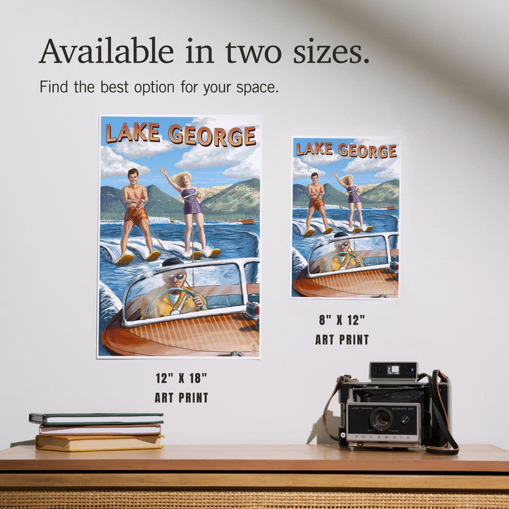 Lake George, New York, Water Skiing Scene, Art & Giclee Prints - Lantern Press