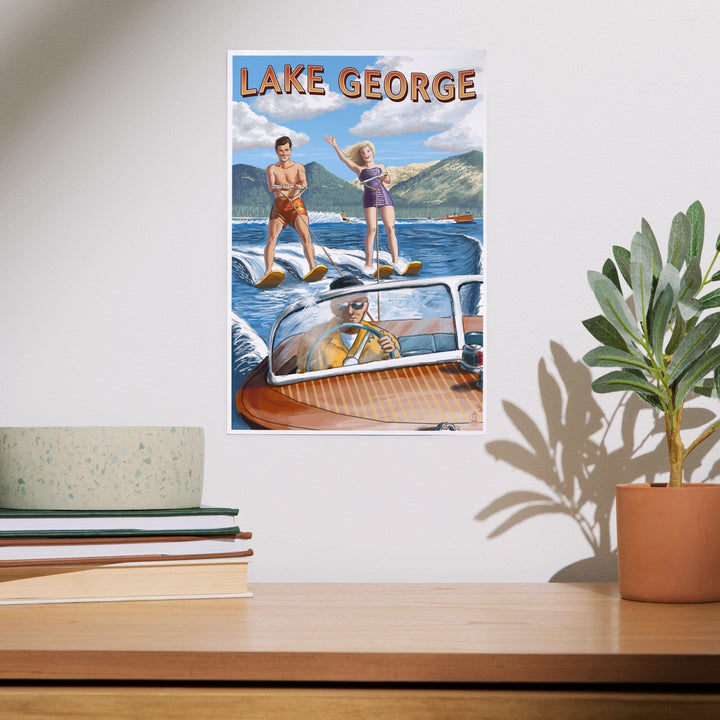 Lake George, New York, Water Skiing Scene, Art & Giclee Prints - Lantern Press